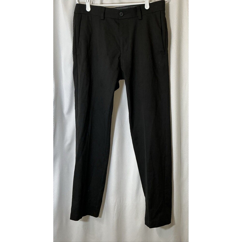 Haggar Men's Cool Right Performance Flex Dress Pants Black Straight 32x30 Slacks